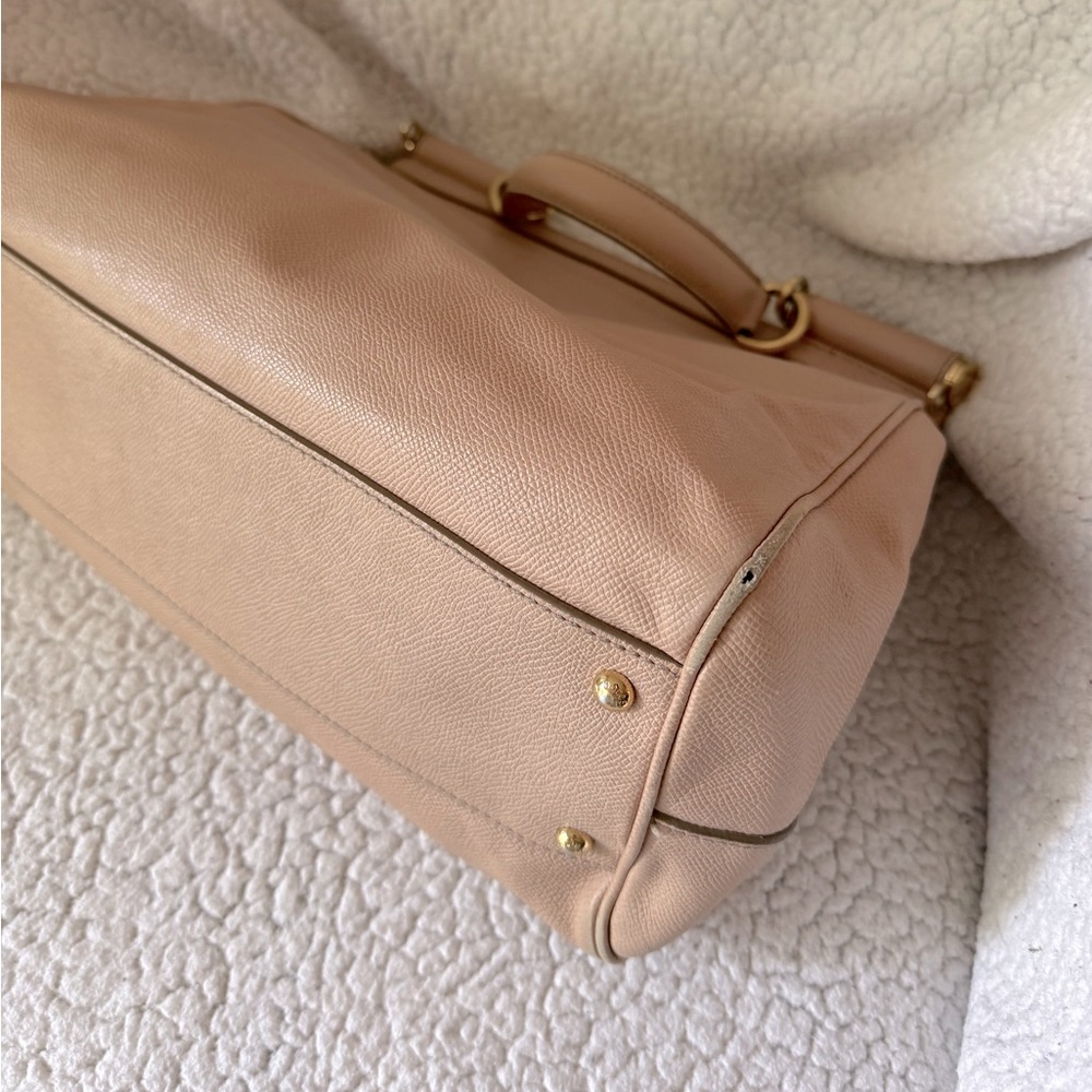Dolce & Gabbana Light Pink Blush Soft Leather Large Miss Sicily Top Handle Bag - Picture 8 of 17